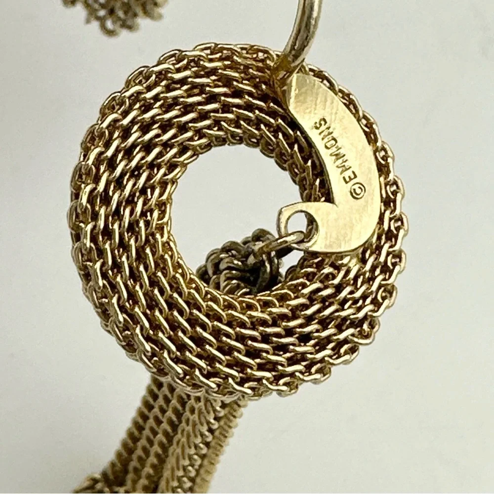 Vintage Caroline Emmons Tie 'n Tassel Gold Tone Jewelry Stick Pin Brooch